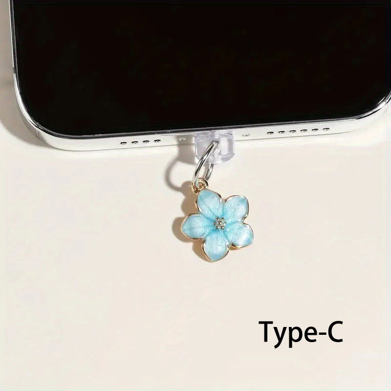 1pcs Cherry Blossom Flower Phone Hanging Dust Plug
