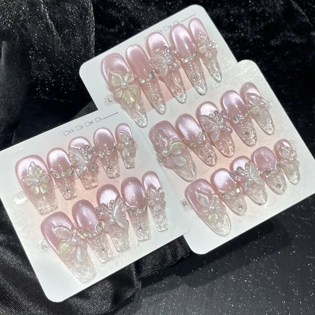 Spring 3D Bauhinia Flower Press On Nails