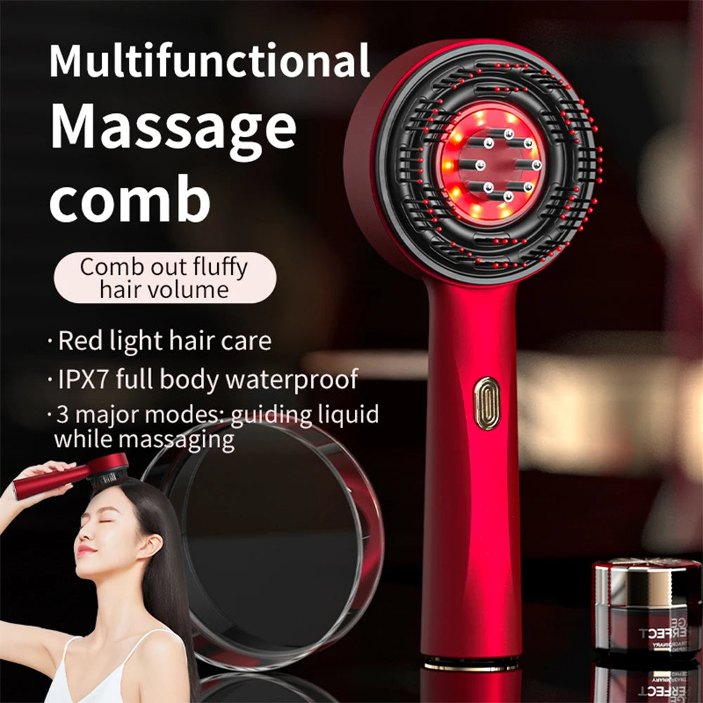 Red Light Electric Vibration Massage Comb