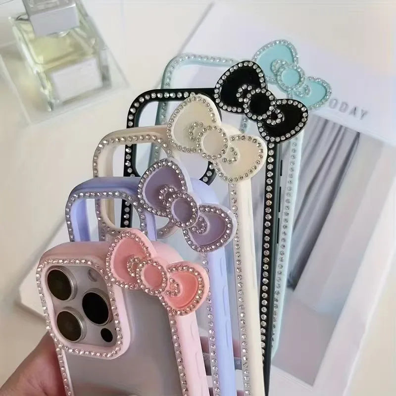 Luxury Hello Kitty Bow Transparent Phone Case