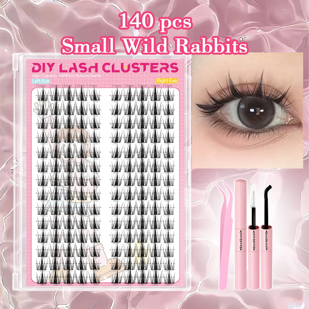 140 Cluster Korean-Style False Lash Extension Kit