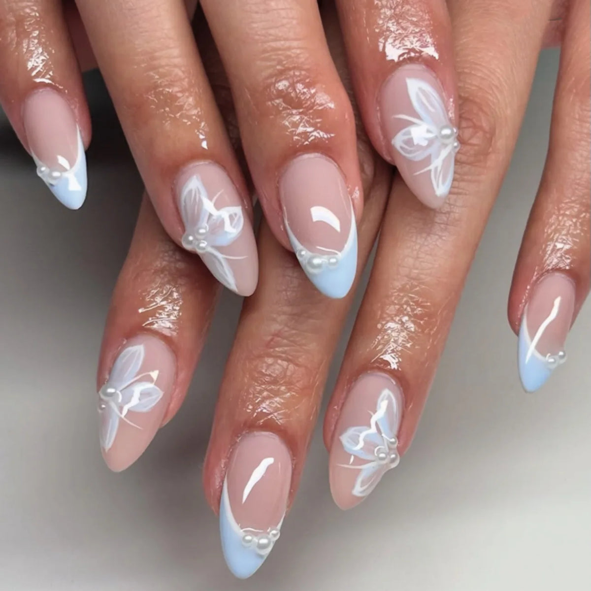 24Pcs Floral Press on Nails
