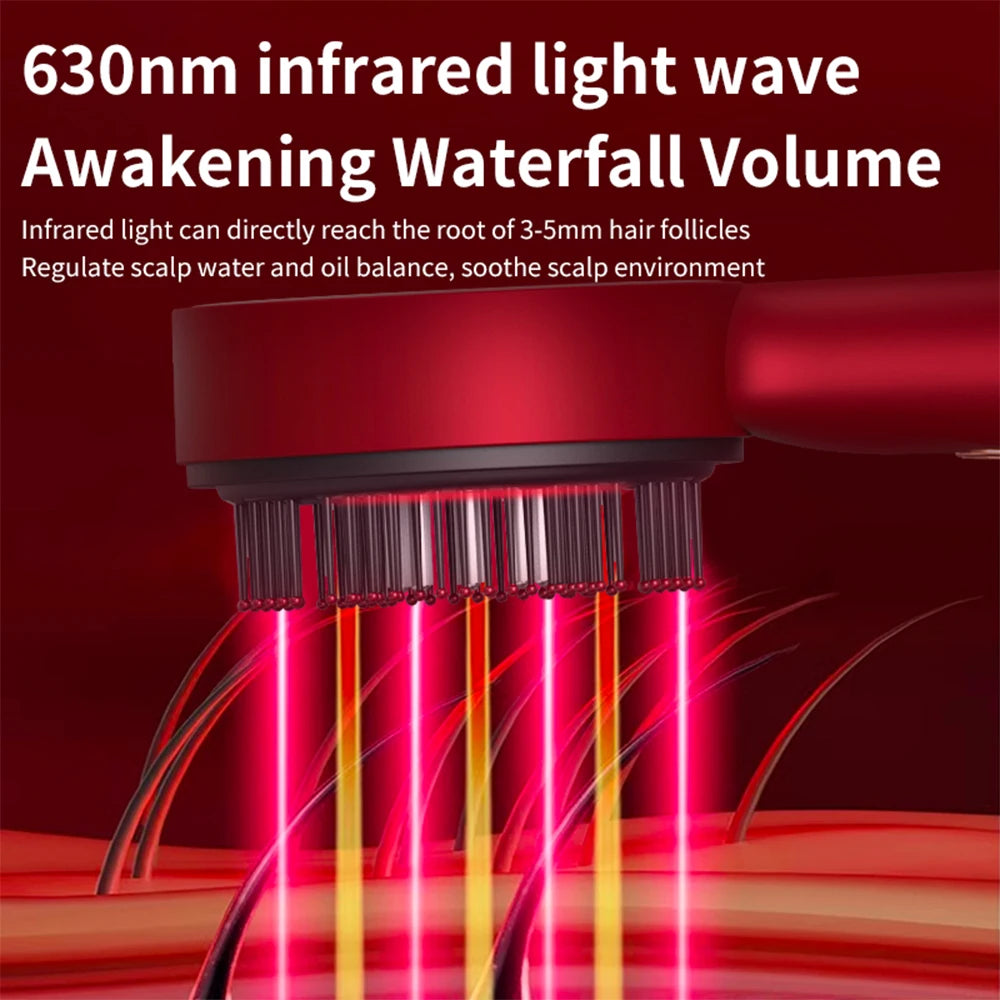 Red Light Electric Vibration Massage Comb