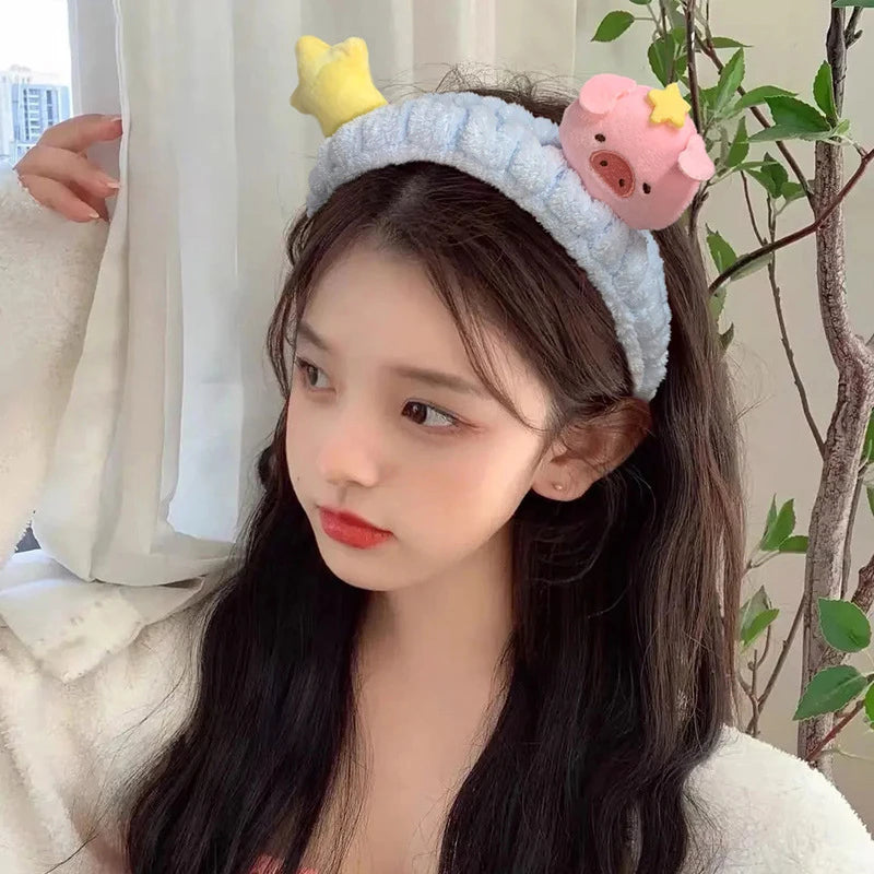 Cute Cartoon Elastic Head Bands Fashion Makeup Wash Face Hairbands Soft Traceless Facial Headwear Kawaii Hair Accessories