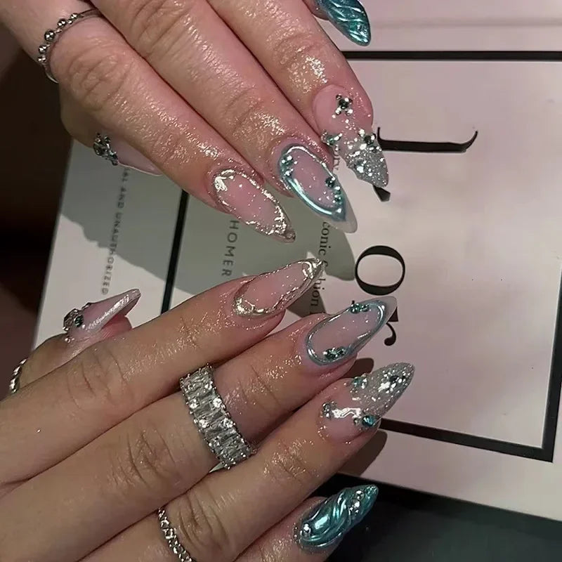 24Pcs Floral Press on Nails