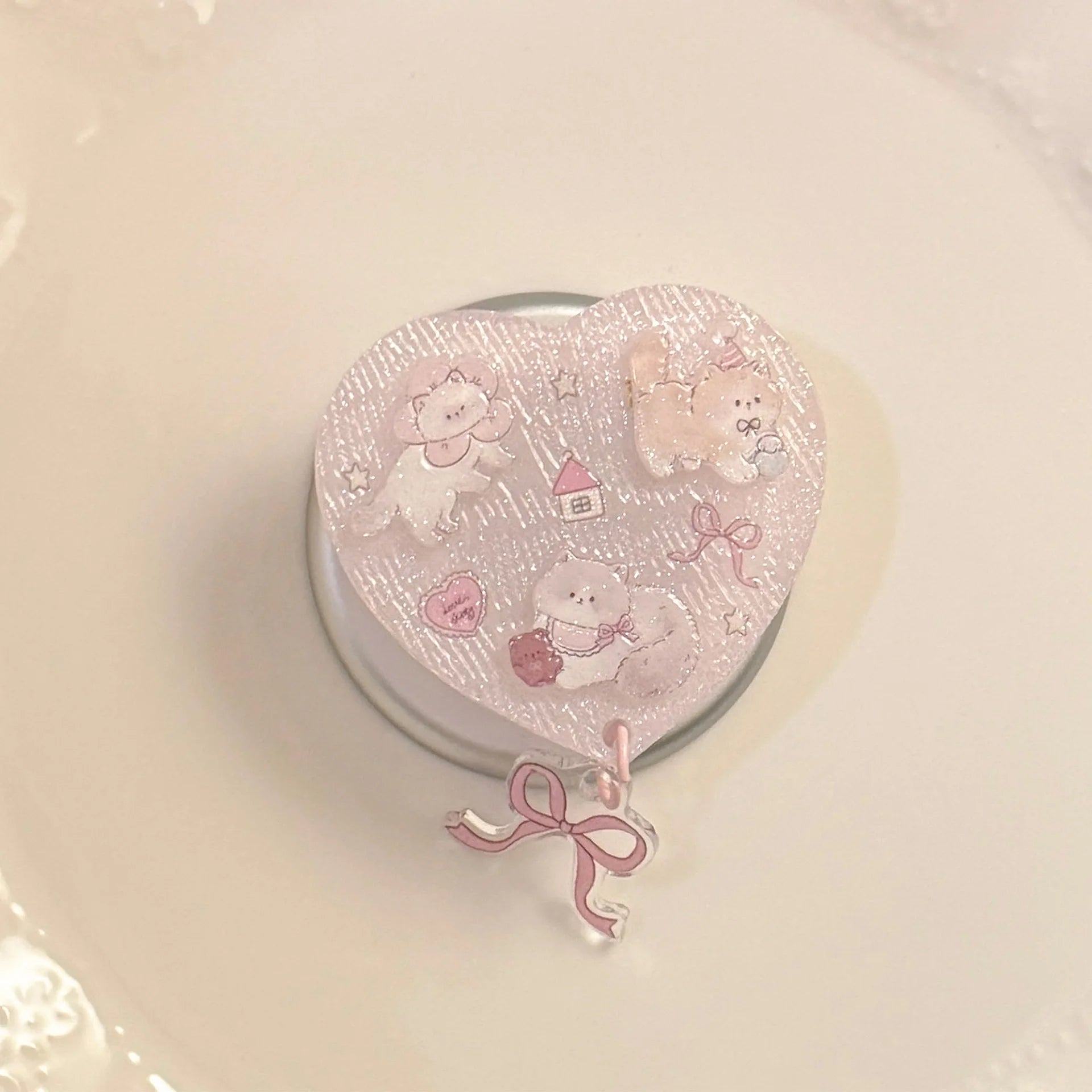 Cartoon Kitten Heart Magnetic Phone Case