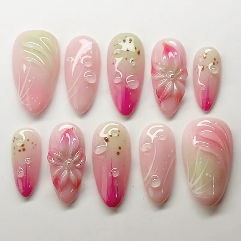 24Pcs Floral Press on Nails