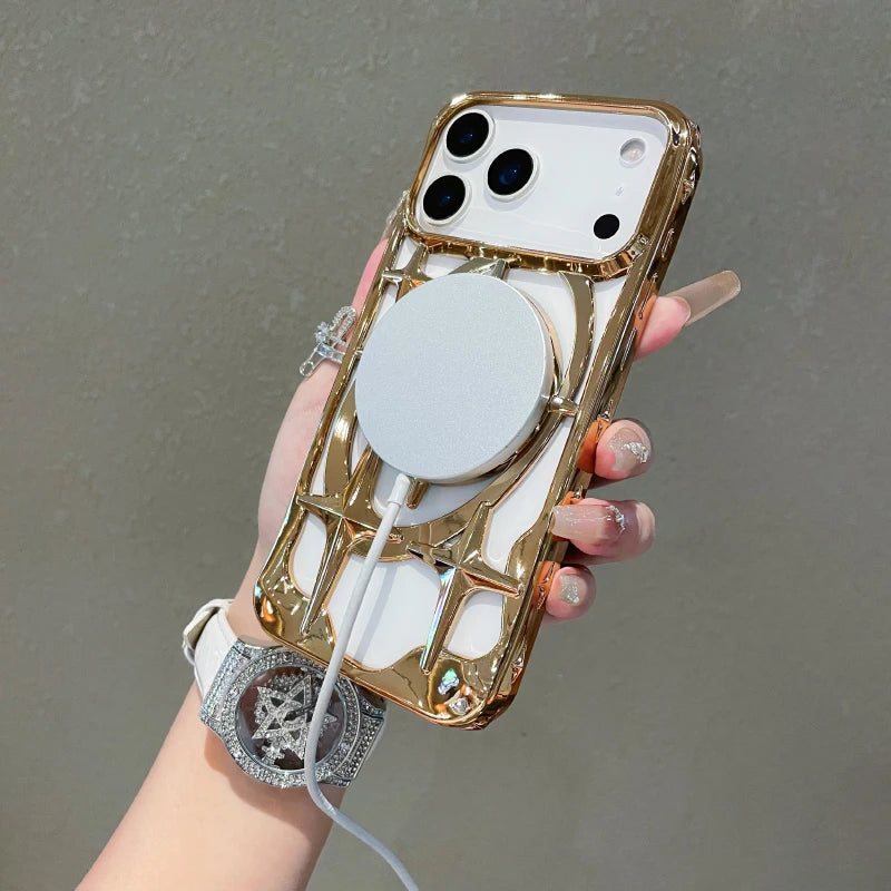 Bullseye Target Solid Color Plating Hollow Phone Case