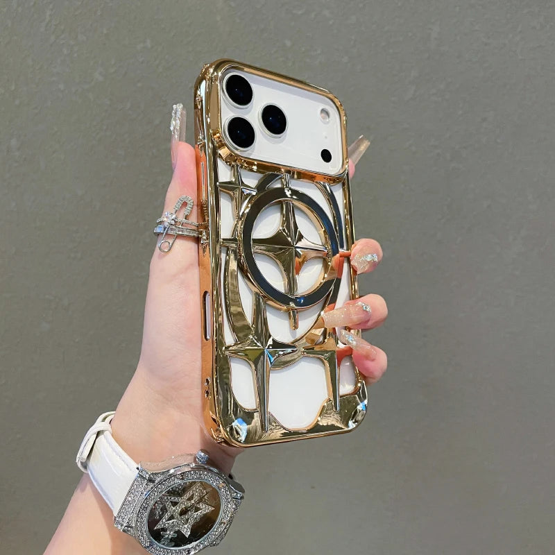 Bullseye Target Solid Color Plating Hollow Phone Case