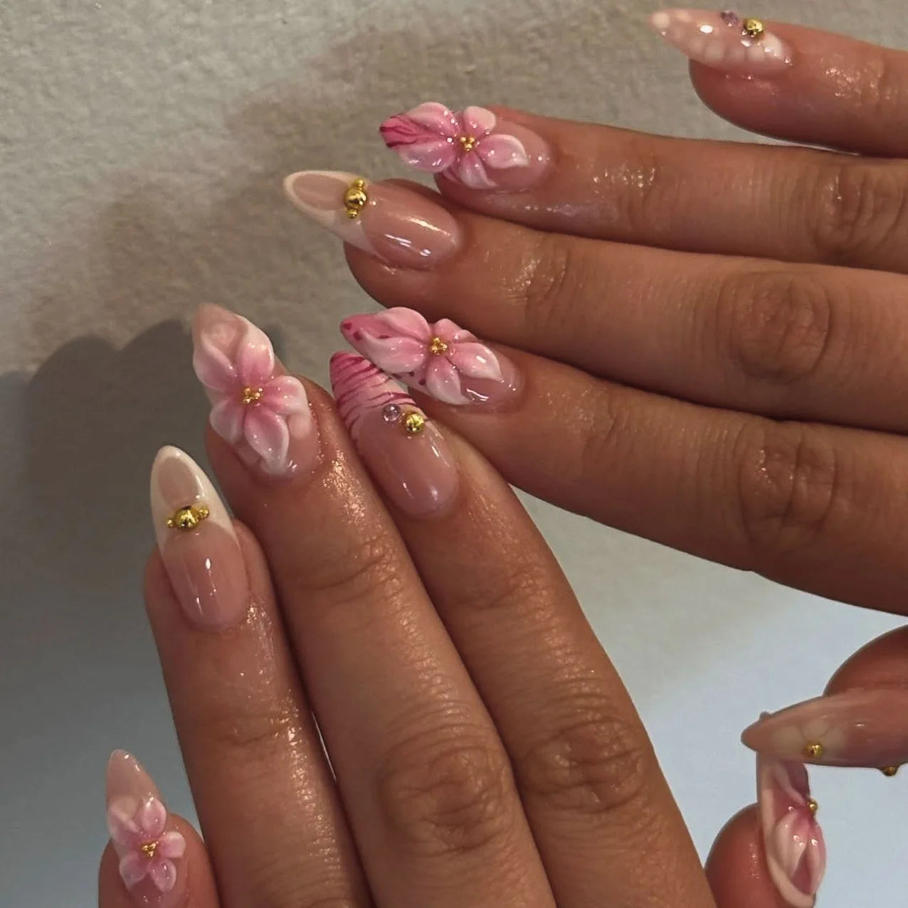 24Pcs Floral Press on Nails