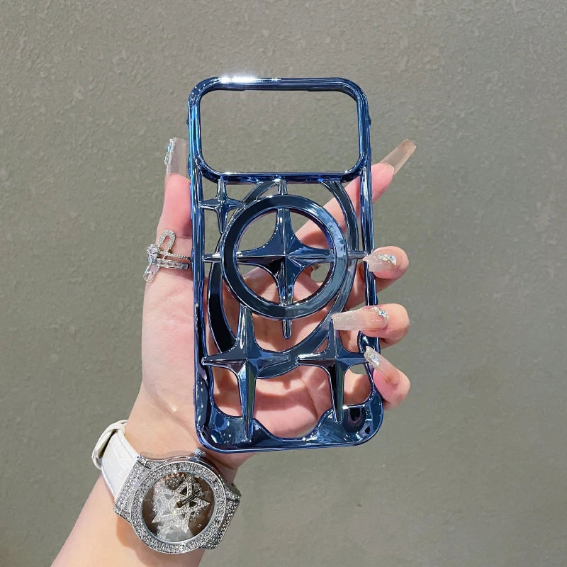 Bullseye Target Solid Color Plating Hollow Phone Case