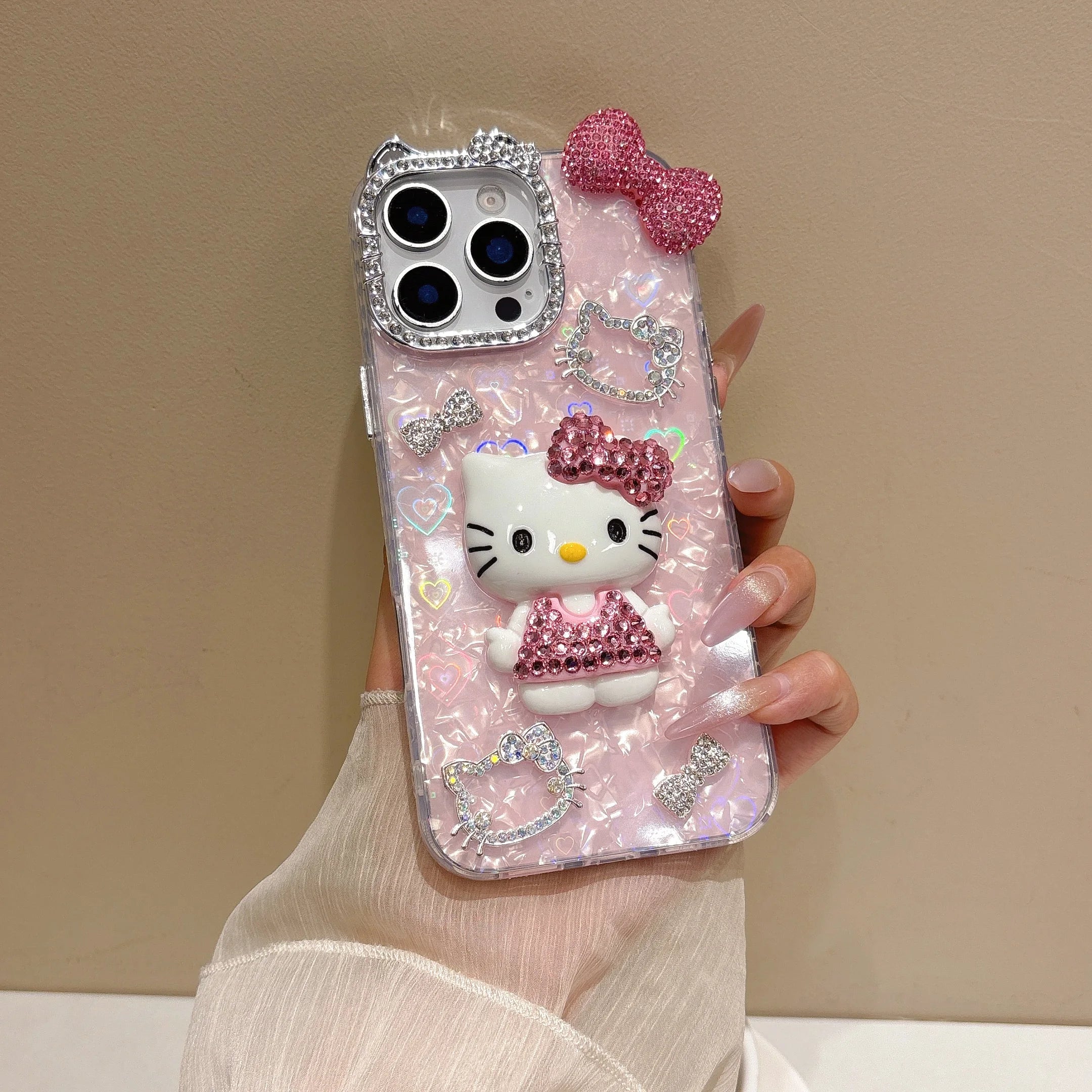 Luxury Cute Pink Diamond Hello Kitty Phone Case