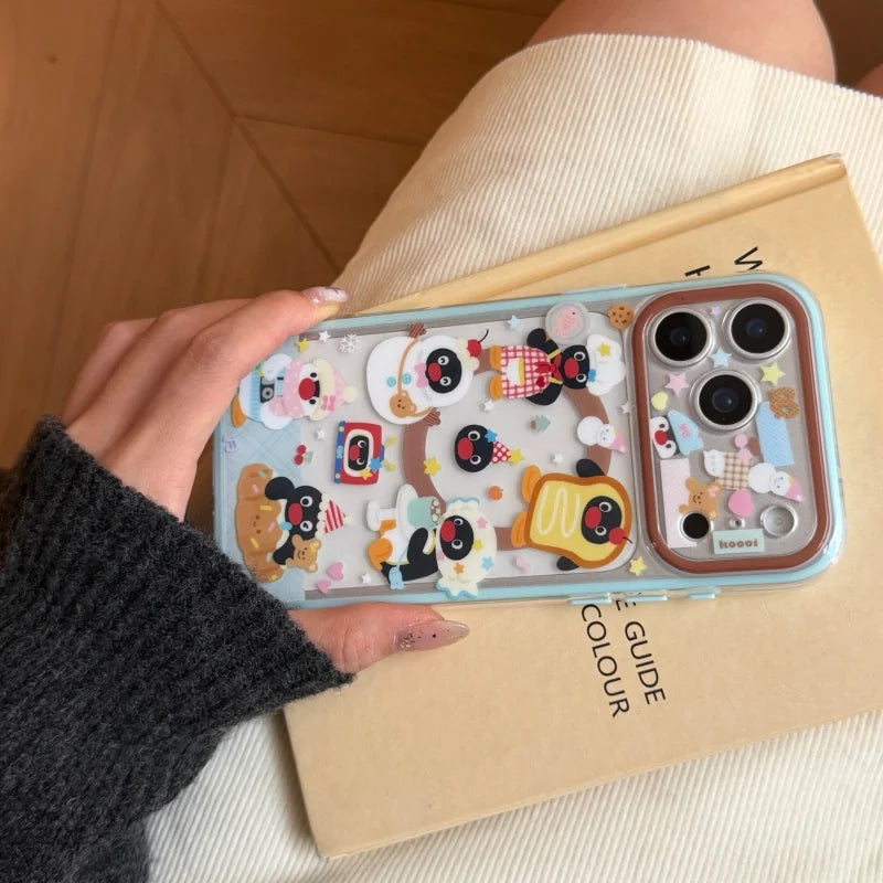 Kawaii Cartoon Penguin Magnetic Bracket Phone Case