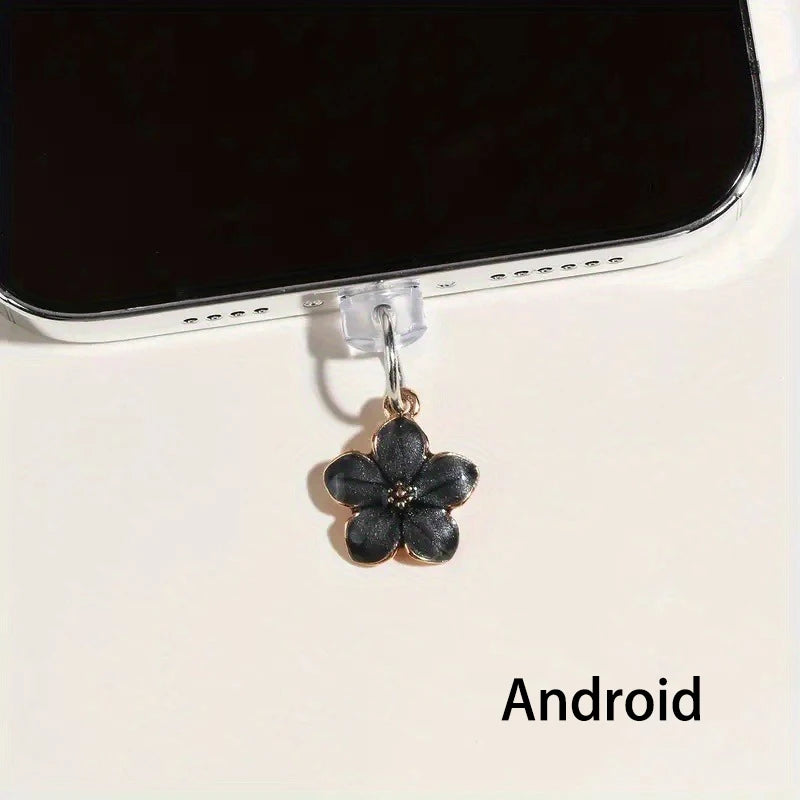 1pcs Cherry Blossom Flower Phone Hanging Dust Plug