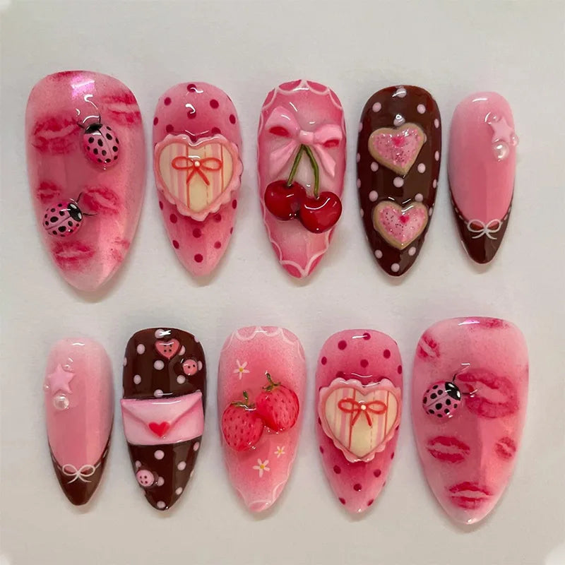 24Pcs Floral Press on Nails