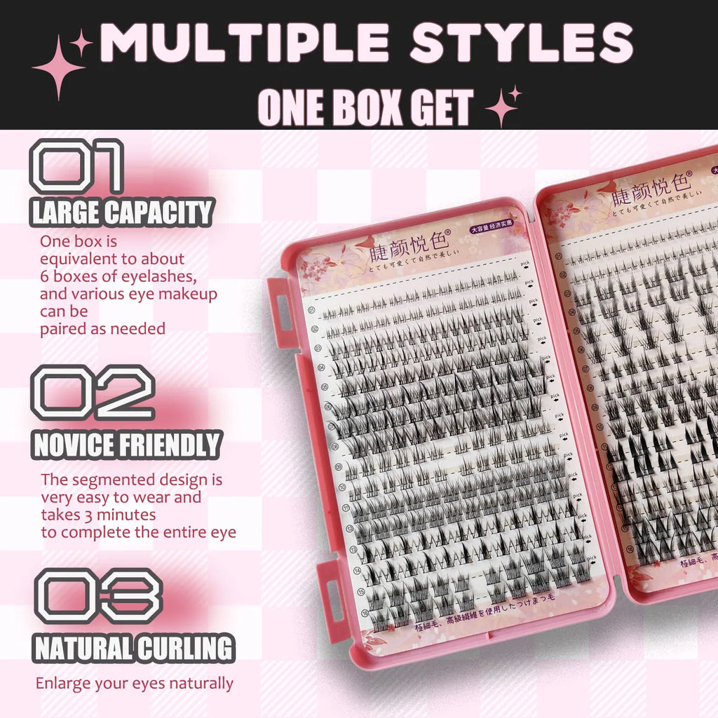 Professional Natural False Eyelashes | Individual Cluster Lashes