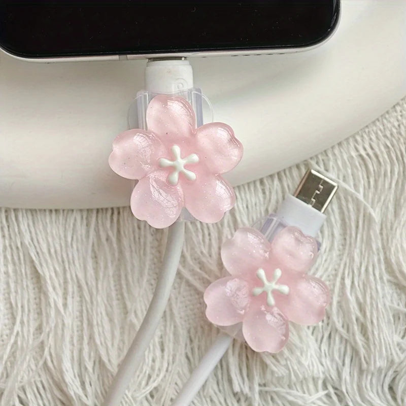 2pcs Cherry Blossom Flower Cable Protector