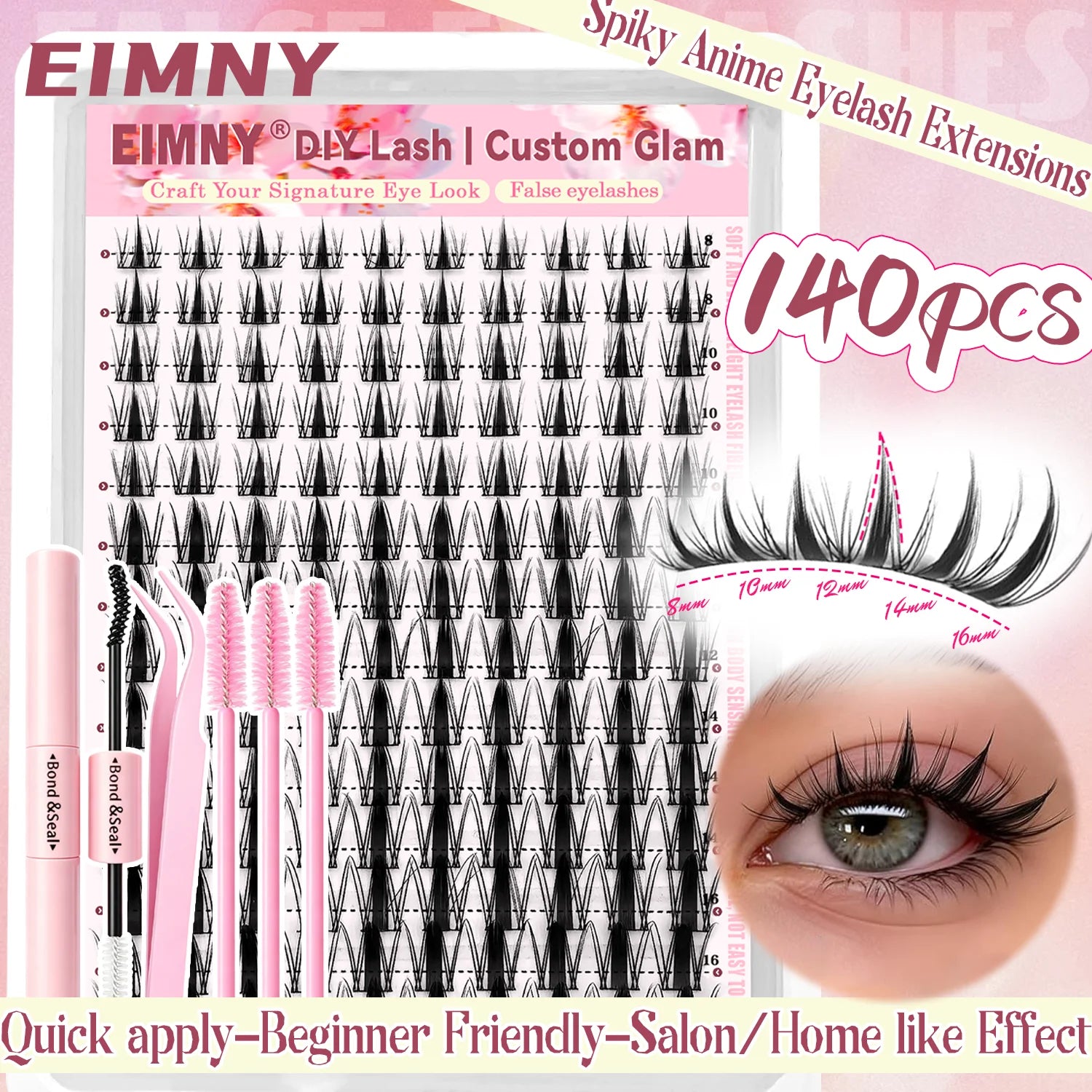 140 Cluster Korean-Style False Lash Extension Kit